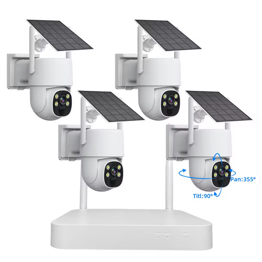 10CH 4MP WIFI Solar PTZ IP Camera NVR Kit Waterproof Wireless Home CCTV Security Camera Video Surveillance System